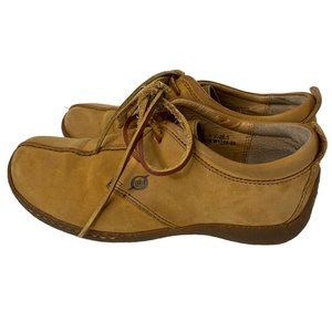 Born Womens W1244 E6 Tan Leather Lace Up Oxford Comfort‎ Shoes Size 6 36.5